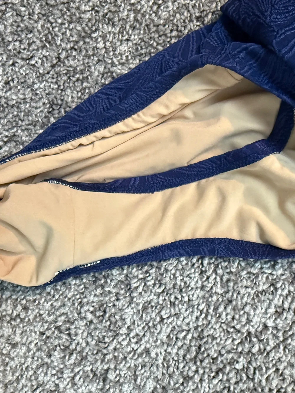 J. Crew One-Shoulder Textured Navy Swimsuit size Medium